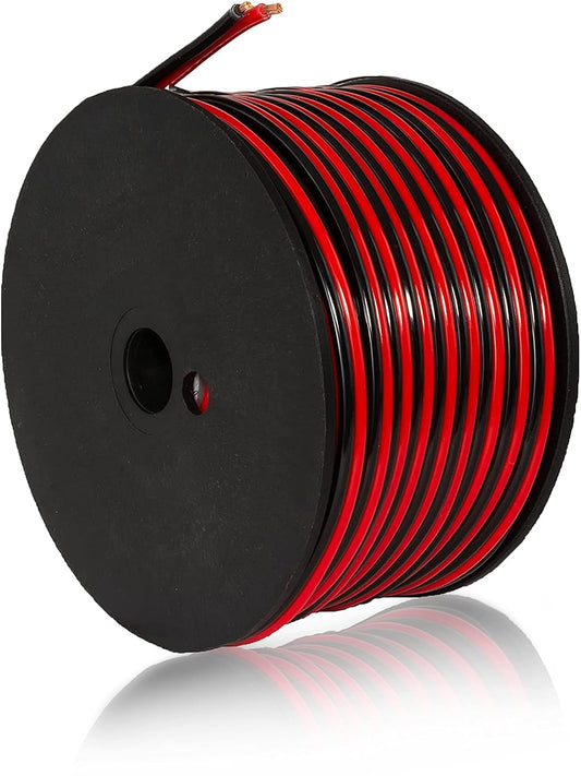 16 Gauge Wire (16 AWG) - 100 Foot, Pure Copper, Stranded Electrical Wiring for Speaker, Automotive, Trailer, Stereo and Home Theater Applications - Red/Black